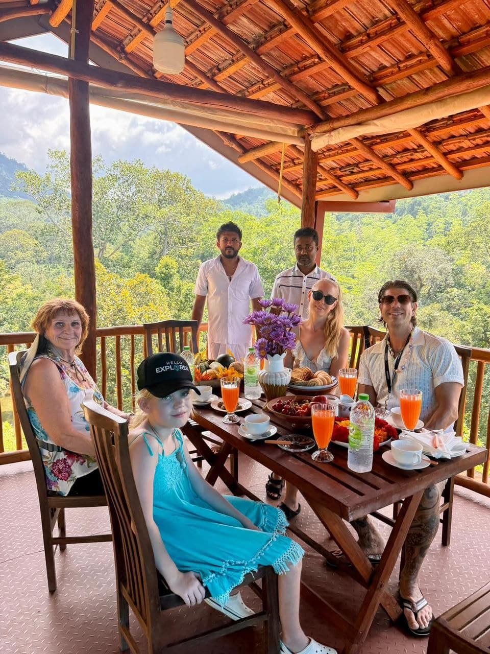 Guests Dining with a Forest View